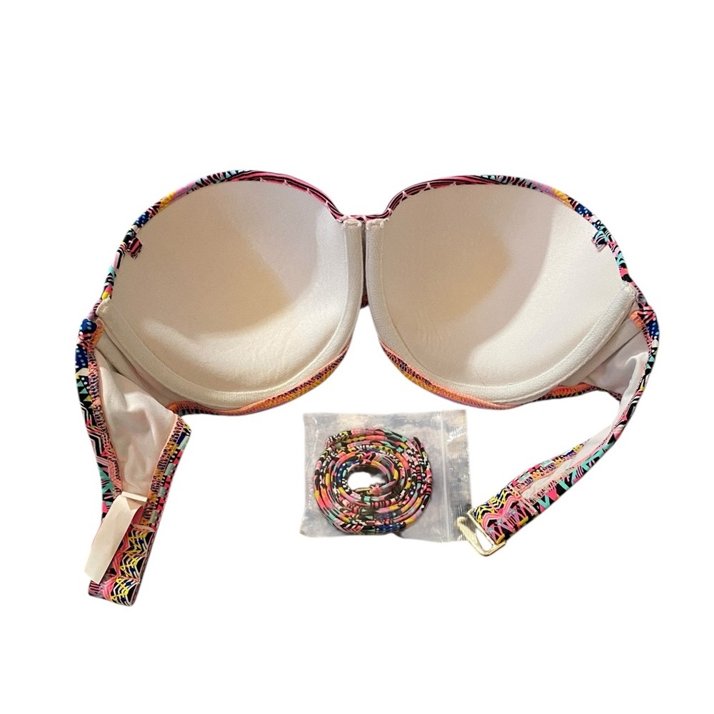 Colorful Geometric Strapless Bikini Top - Picture 3 of 5
